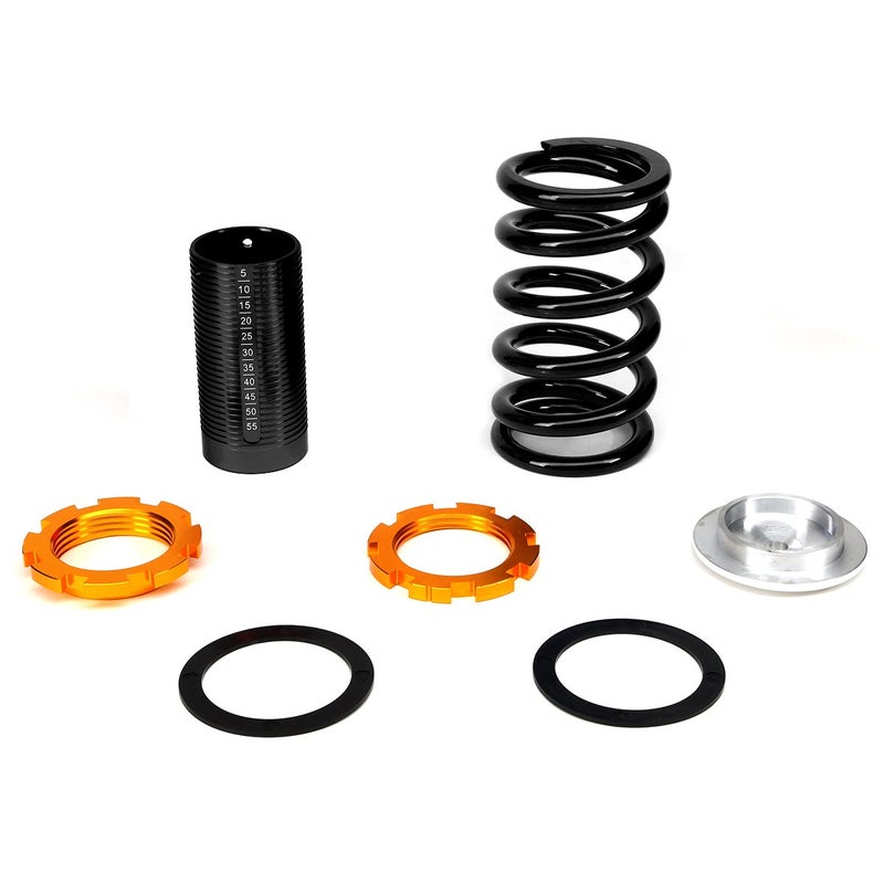 DNA MOTORING 4PCS Suspension Coilover Sleeves Spring Kit Compatible with 88-00 Civic / 93-97 Civic Del Sol / 88-91 CRX / 90-01 Integra, Black, COIL-HC88-T33-BK - Image 4